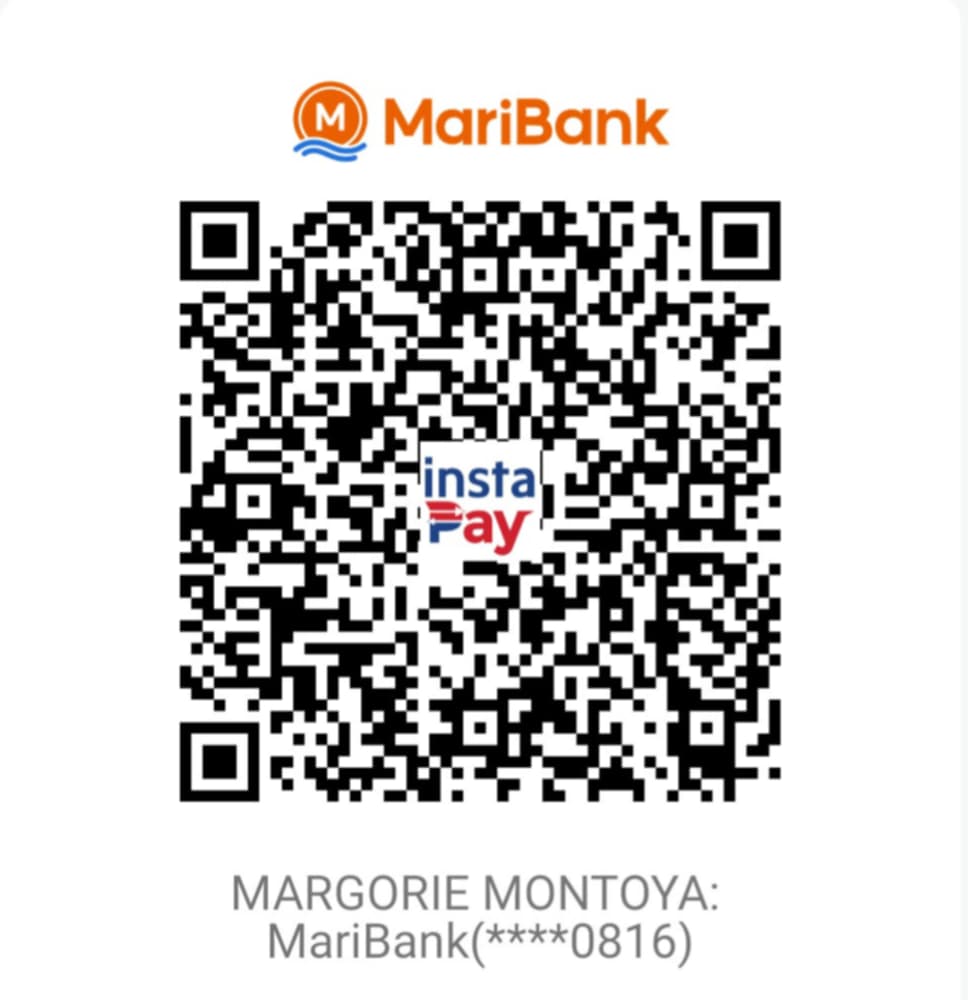 Original MariBank InstaPay QR for Margorie Montoya, account ending 0816